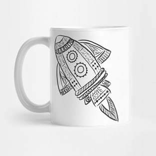 Rocket Space Ship Line Drawing Mug